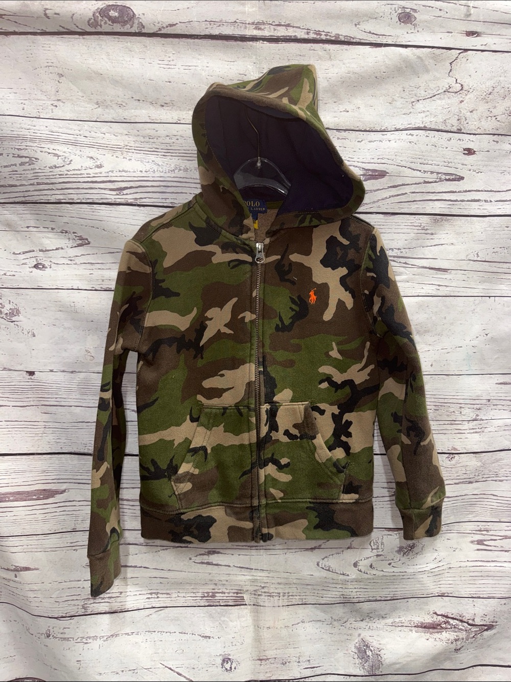 Polo by Ralph Lauren Green Camo Zip-Up Hoodie Size 6